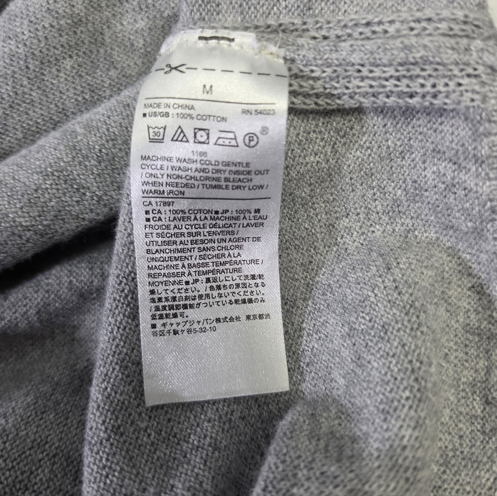 Banana Republic Heather Cotton V Neck Gray Sweater Mens Med - Picture 8 of 9